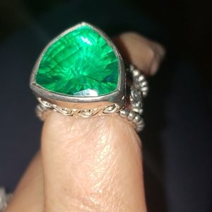 Sterling Silver Adjustable Ring with Stone